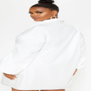 ROBE CHEMISE OVERSIZE BLANCHE À MANCHES BOUFFANTES