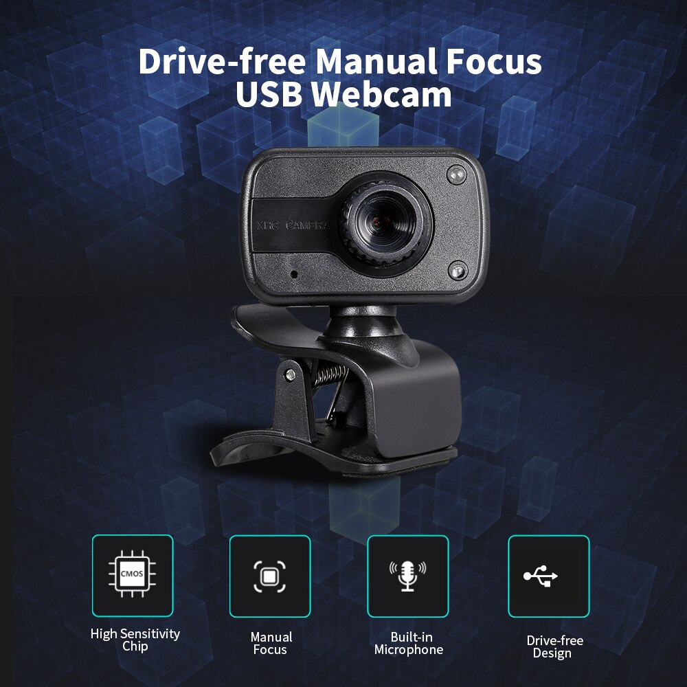 Webcam USB Pour Bureau à Domicile - Diffusion En Direct Rotative De Conférence - Avec Microphone