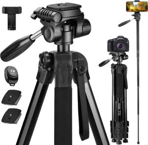 WIEFENG WF-520 Trépied Professionnel Pour Caméscope  Vidéo NOIR