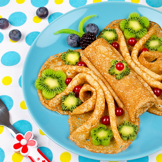 crêpes sucrées au chocolat 🍫  accompagnées de fruits