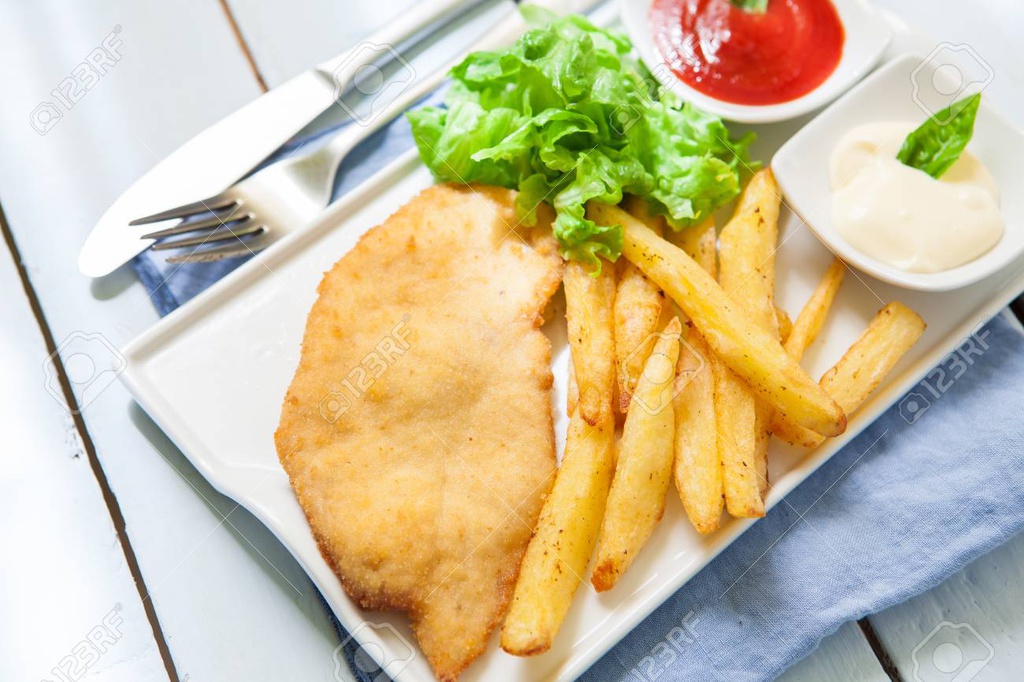 Poulet pané - Frites