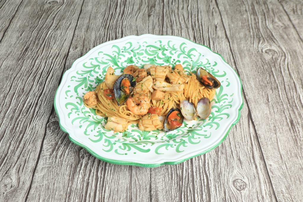 Spaghetti crevettes et calamars