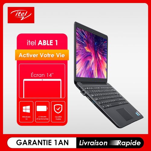 Itel Ordinateur Portable ABLE 1 - Dual Core - 4Go Ram - 1000 Go HDD - Windows 10 - 14'' Intel Celeron N3450