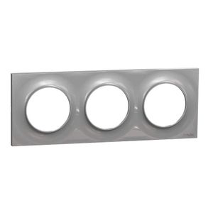 Schneider Electric Plaque 3 Postes Odace Styl - Aluminium