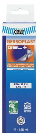 COLLE EN GEL POUR L'ASSEMBLAGE D'ELEMENTS DE CANALISATION EN PVC RIGIDE GEBSOPLAST GEL PLUS TUBE 125ml REF 504747