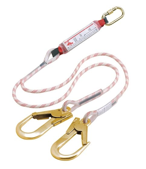 ABSORBEUR D'ENERGIE AVEC 2 LONGES 1.8m + 2 CROCHETS D'ECHAFAUDAGE + 1 MOUSQUETON REF 71422