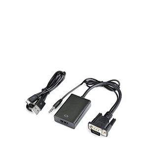 Câble Adaptateur Convertisseur VGA Mâle Vers HDMI Femelle Sortie 1080 P HD+Audio TV AV HDTV - Noir