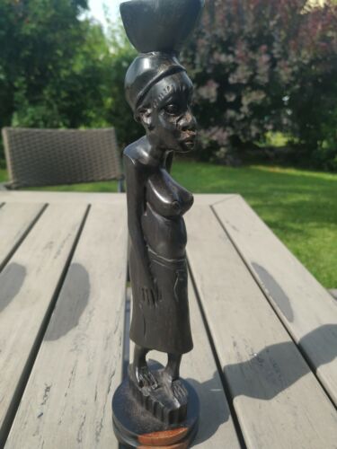 Art Africain. Statuette/Sculpture d une femme congolaise En bois d'ébène sculptée | eBay