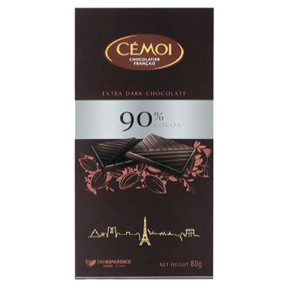 80G DARK CHOC BAR 90% CEMOI X17 80G x 17