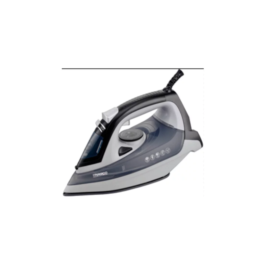  NAS-FR258ST - FER A REPASSER A VAPEUR NASCO 2200W / COULEUR GRIS NOIR/ 12pcs/ct
