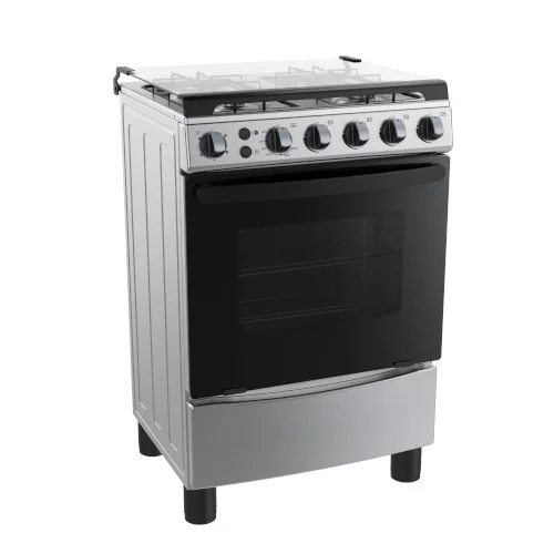  GAZ_24LMG4G027 - GAZINIERE MIDEA 4FEUX/60*60CM/STAINLESS STEEL+SILVER/COUVERTURE VITRE