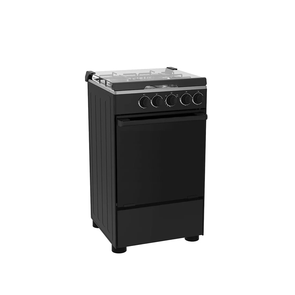  GAZ_SP5055B059-B - GAZINIERE 4 FEUX MIDEA NOIR COUV. VITRE 50x50cm SANS ALLUM. AUTO