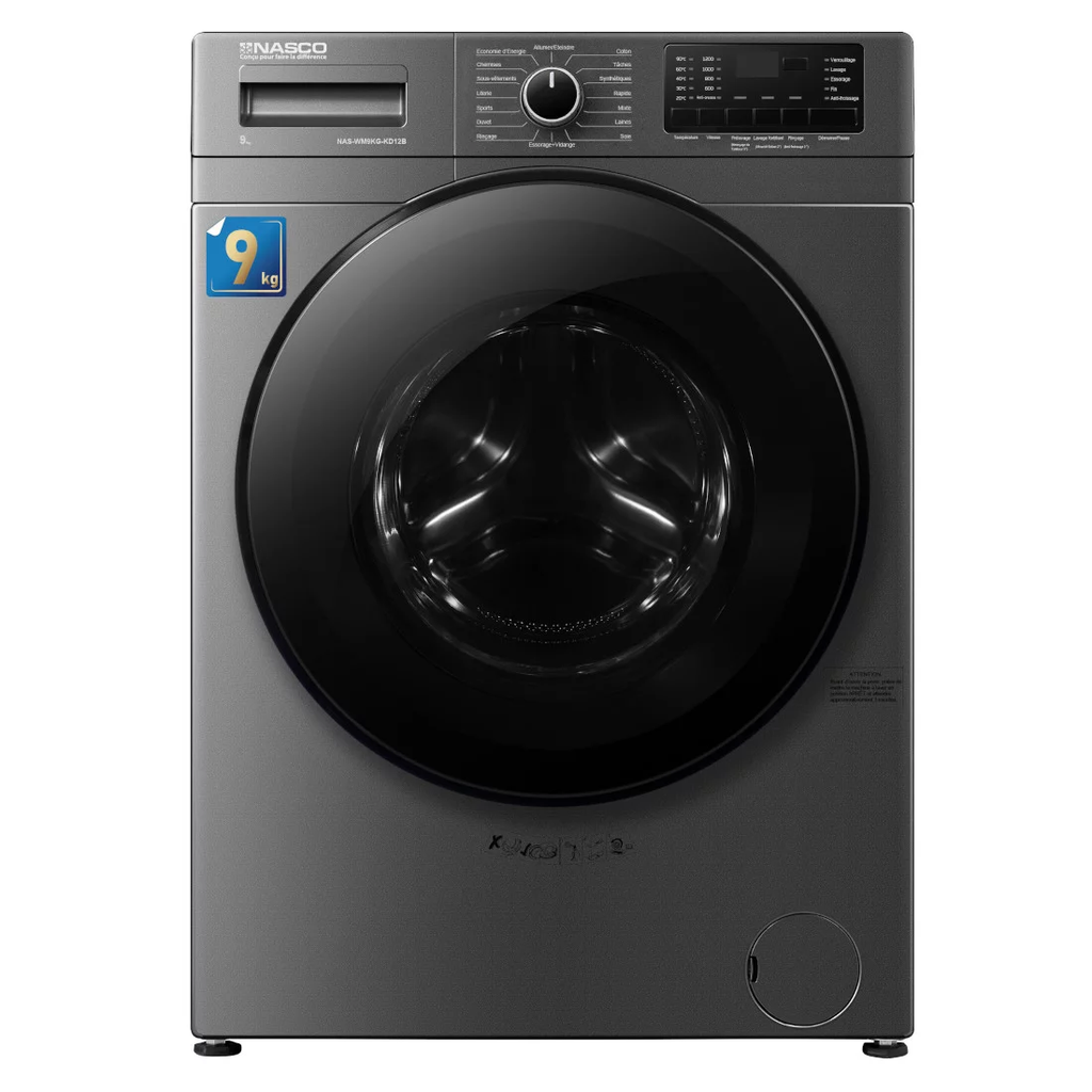  NAS-WM9KG-KD12B - MACHINE A LAVER 9KG NASCO FRONT LOAD GRIS MANHATTAN