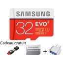 Samsung Carte Mémoire Micro SD - 32 Go Avec Lecteur Et Deux Adaptateurs