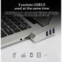 Hub USB Rotatif Universel, 4 Ports USB 3.0, Avec Câble, Haute Vitesse, Mini Prise, Modèle De Séparation, PC