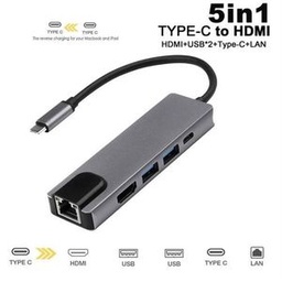 Convertisseur USB Type C Vers HDMI USB 3.0 USB-C RJ45 HUB