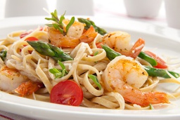  Spaghettis crevettes et légumes