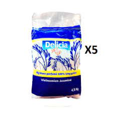 *Riz Delicia Jasmin Bleu 4.5KG x 5