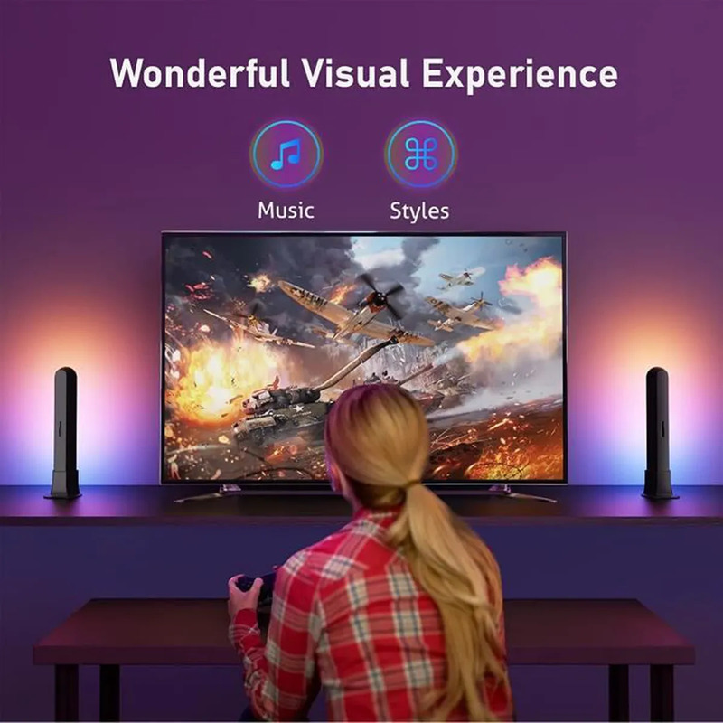 Lampe LED intelligente,ZUUKOO Smart LED lampe,Synchronisation de la Musique,Gaming Lampe,Lampes D'ambiance pour PC,TV, Chambre