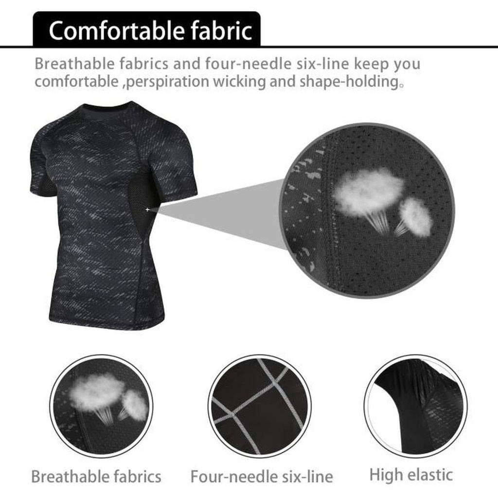 niksa ensemble compression homme tenue sport fitness