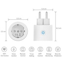 ANTELA Prise Connectée WiFi, Prise Intelligente Compatible avec Alexa, Google Home, Contrôle à Distance, Contrôle Vocal, Fonction de Temps et Mesure de Consommation Électrique, 2PCs