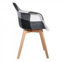 Fauteuil scandinave patchwork gris