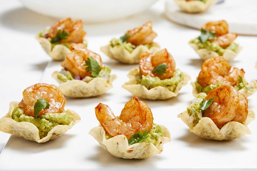 Guacamole and shrimp