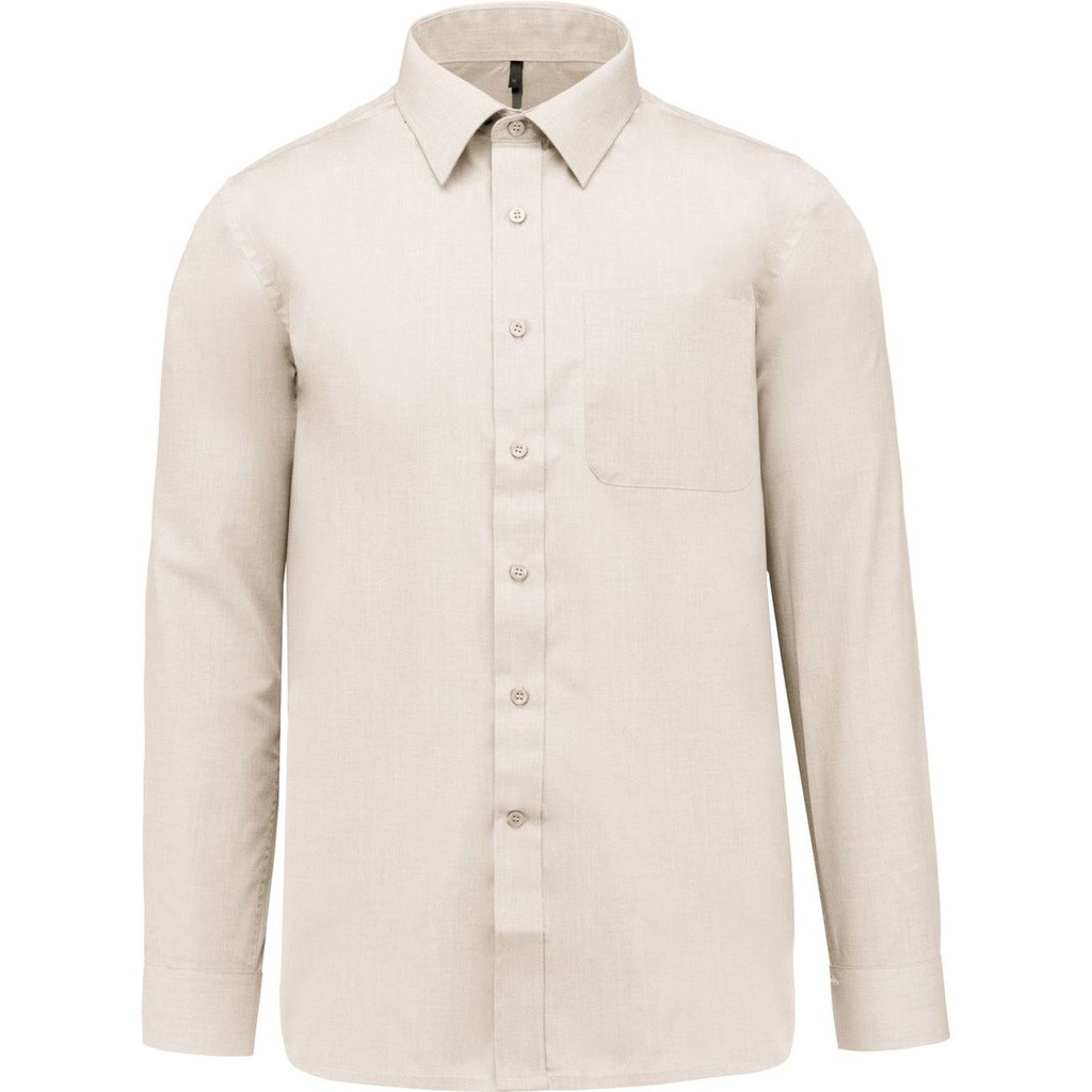 CHEMISE POPELINE MANCHES LONGUES - JN678 - HOMME - BEIGE