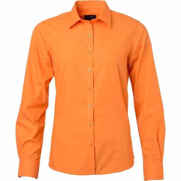 CHEMISE POPELINE MANCHES LONGUES - JN678 - HOMME - ORANGE