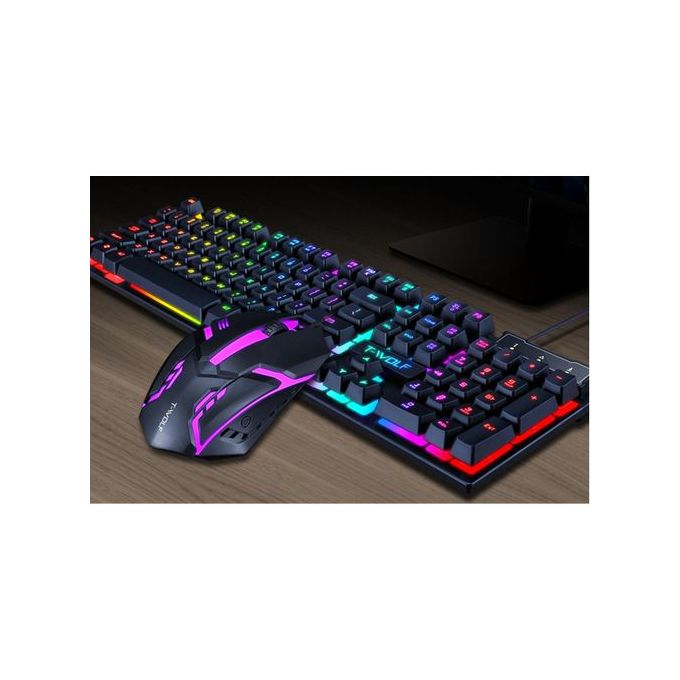Keyboards Clavier Souris Combos K13 Gaming Combo RGB Rétroéclairage Mécanique Ensemble De Joueurs Ensemble Silencieux Pour PC Laptop