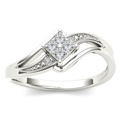 Bague de fiançailles bypass solitaire en diamant