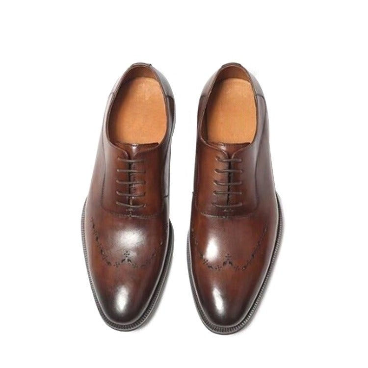Chaussures Oxford en cuir véritable italien hommes d'affaires et chefs d'entreprise