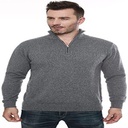 Pull à Coll Roulé avec Fermeture Eclaire en Coton