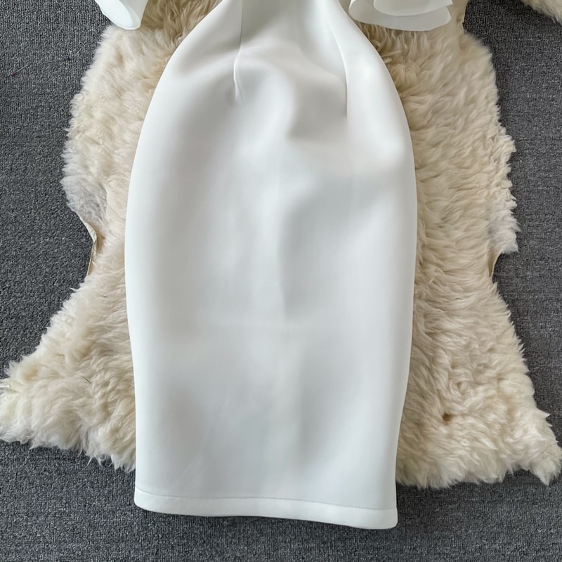 Amolapha – robe de soirée de Banquet sans manches, épaules dénudées à volants, cou Slash, gaine de hanche