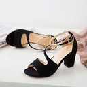 Chaussures Pour Femmes à Talons Hauts Givrés Sandales à Talons Carrés à Boucle Classique