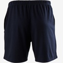 SHORT FITNESS HOMME COTON DROIT AVEC POCHE CLÉS - 100 BLEU COURT