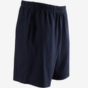 SHORT FITNESS HOMME COTON DROIT AVEC POCHE CLÉS - 100 BLEU COURT