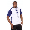 Chemise homme motif blanc-bleu