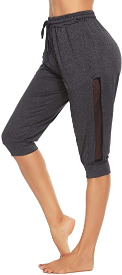 Doaraha Pantalon d'Été Femme de Sport Court Taille Haute 3/4