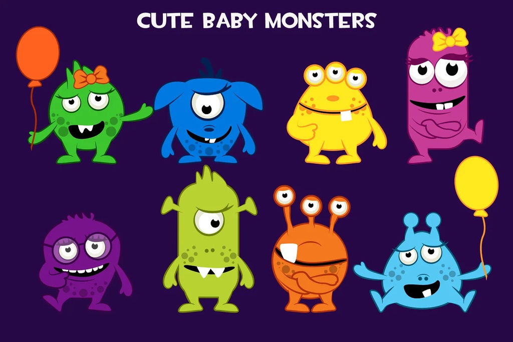 Vector collection of cute Monsters