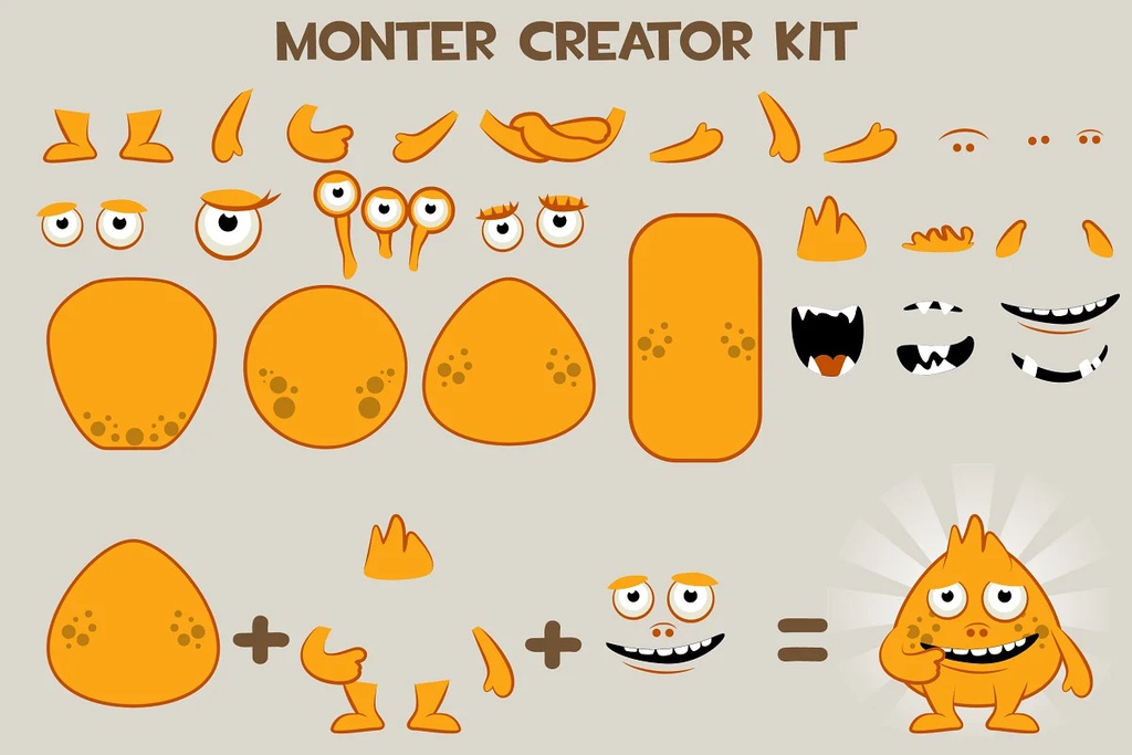 Vector collection of cute Monsters