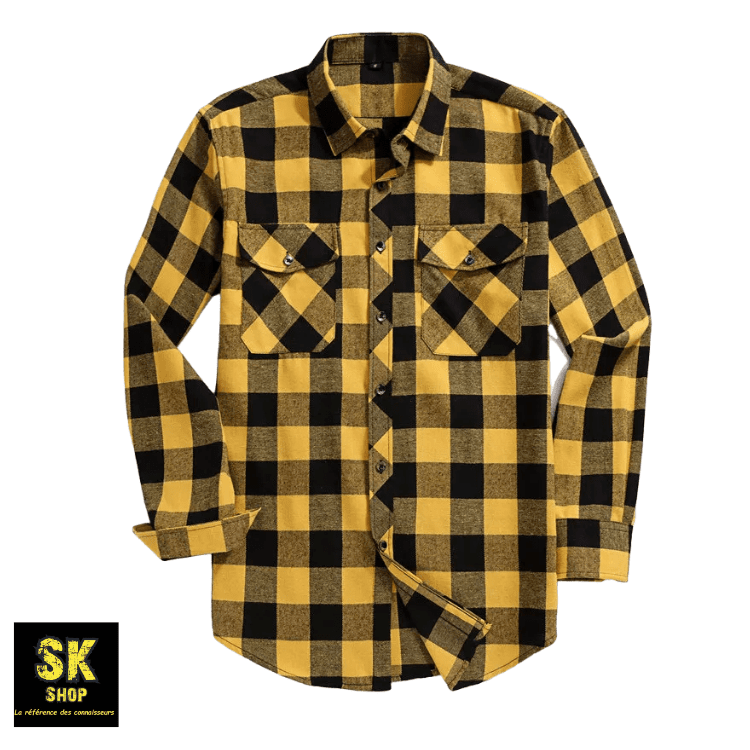 Chemise en flanelle à carreaux pour hommes