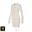 Mini robe moulante à manches longues pour femmes