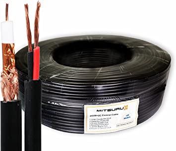 Gold Câble Coaxial Avec Alimentation CAMERA-CANAL-RG 59-500M