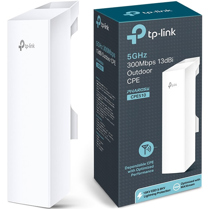 TP-Link Point D'Accès Wifi TP-Link CPE 220 - Outdoor - 2.4GHz - 300Mbps - 12dBi - Blanc