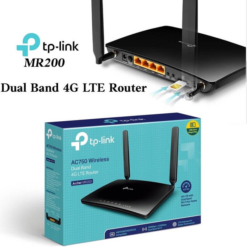 TP-Link Routeur - MR200 -  LTE 4G - Wi-Fi - AC750 Mbps - Noir