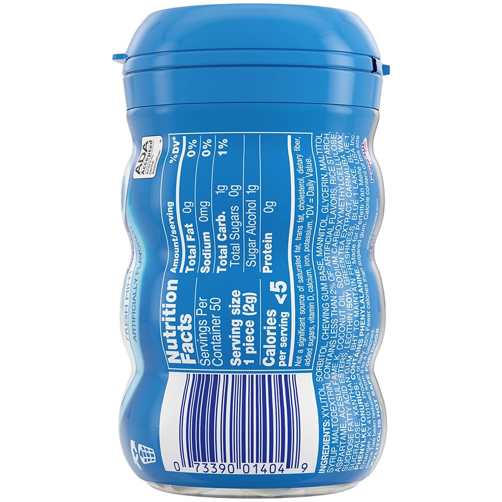 Mentos Pure Fresh Gum Bottle Wintergreen x35