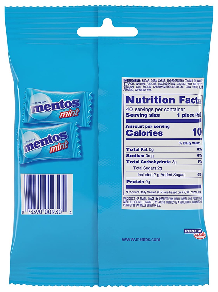 Mentos Tendres dragées Mentos Cup Mono Menthe x100