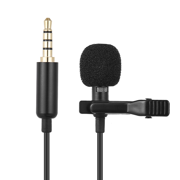 Mini Microphone à Cravate Portable YW-001 Avec Pince Et Jack 3,5 Mm - Noir