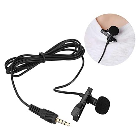 Mini Microphone à Cravate Portable YW-001 Avec Pince Et Jack 3,5 Mm - Noir